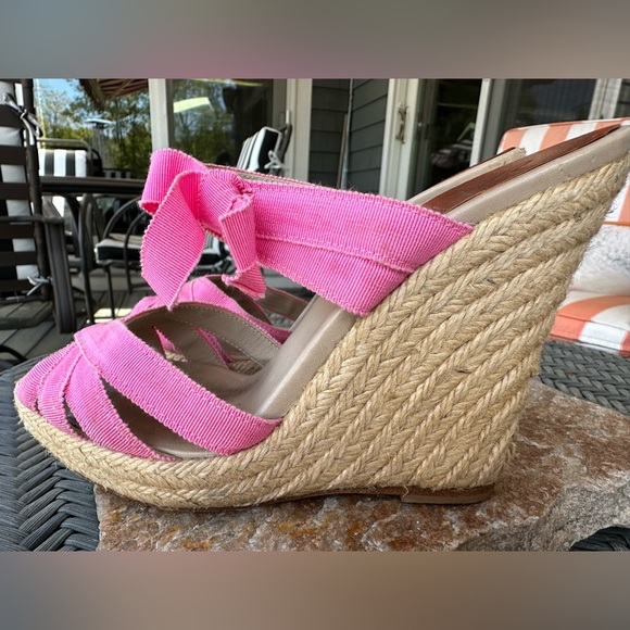 Christian Louboutin Pink Espadrille Wedge Heels — Size 36 - Picture 3 of 4